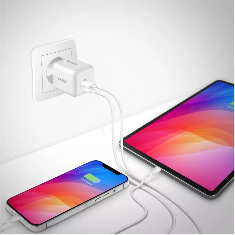 USB-C/A sieťová nabíjačka YENKEE YAC G38 20W 3A Power Delivery (USB-C a USB-A)