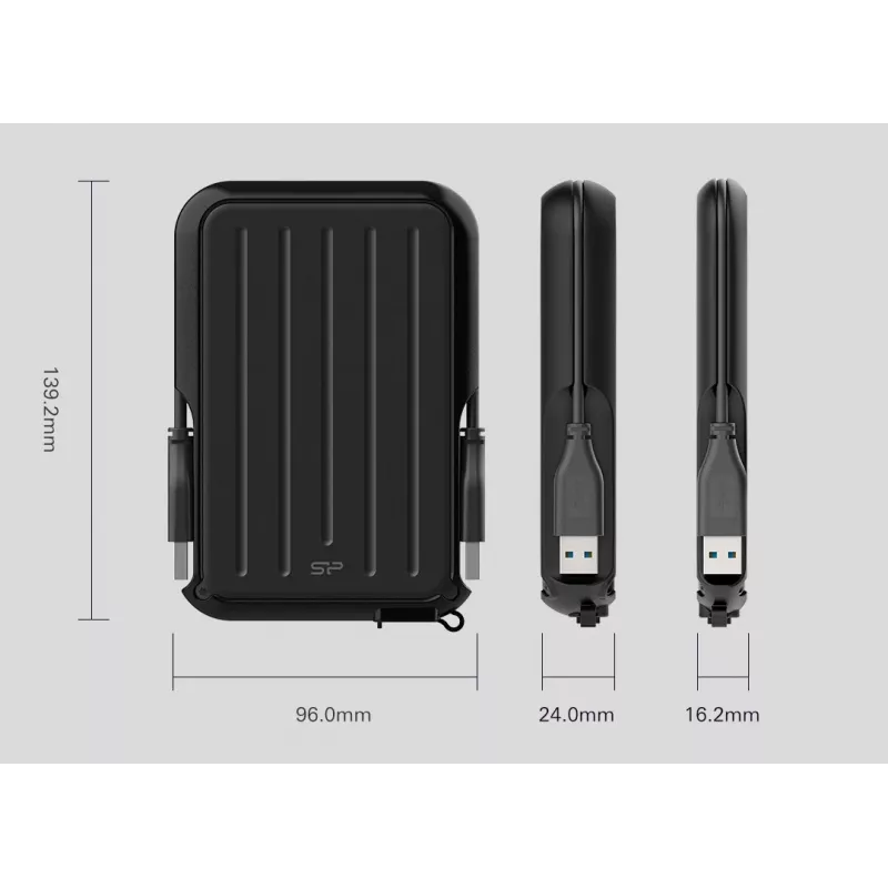 Externý pevný disk Silicon Power A66 2TB USB 3.2 Gen 1 (Type-A) čierny/žltý