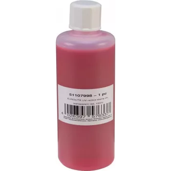 Farba do pečiatkovej podušky EUROLITE UV-aktívna transparentná červená 100 ml, UV-reaktívna transparentná červená pečiatková farba