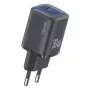 usams 30 W GaN USB-C rýchlonabíjačka USA001446 — prenosná 30-W-USB-C-P nástenná nabíjačka, čierna