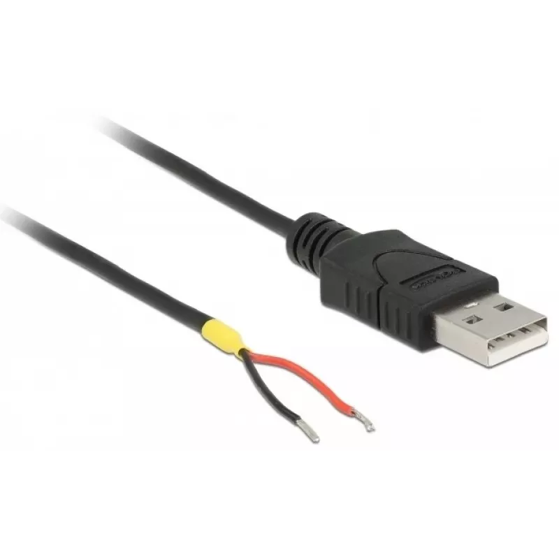 Delock kábel USB2.0 Type-A konektor samec > 2 x otvorené konce kábla - 1,5 m - čierny (85664)