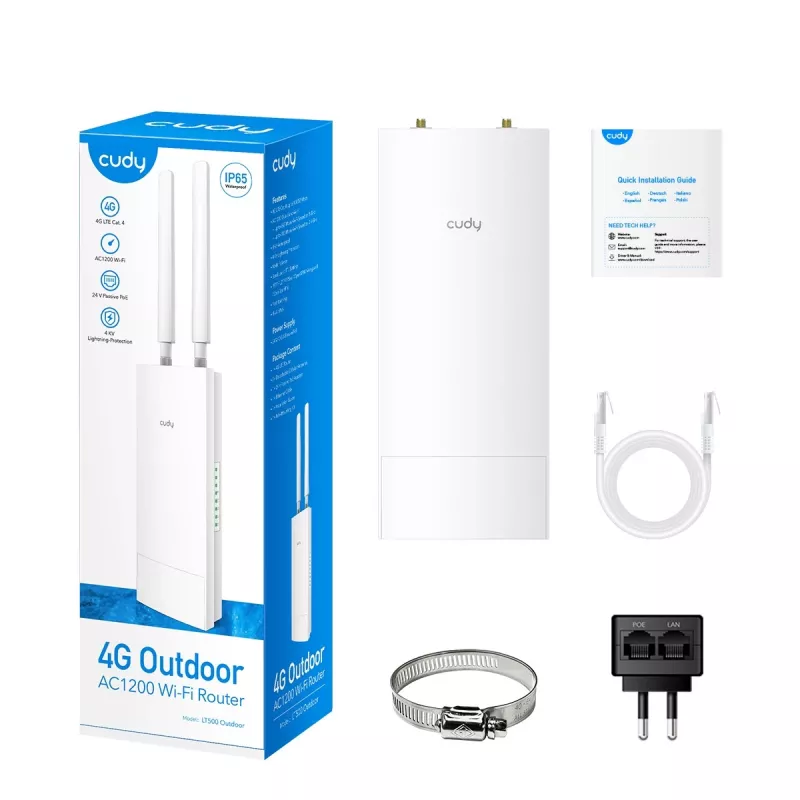 Cudy LT500 Wireless Router Fast Ethernet Dual-Band (2,4 GHz / 5 GHz) 4G biely