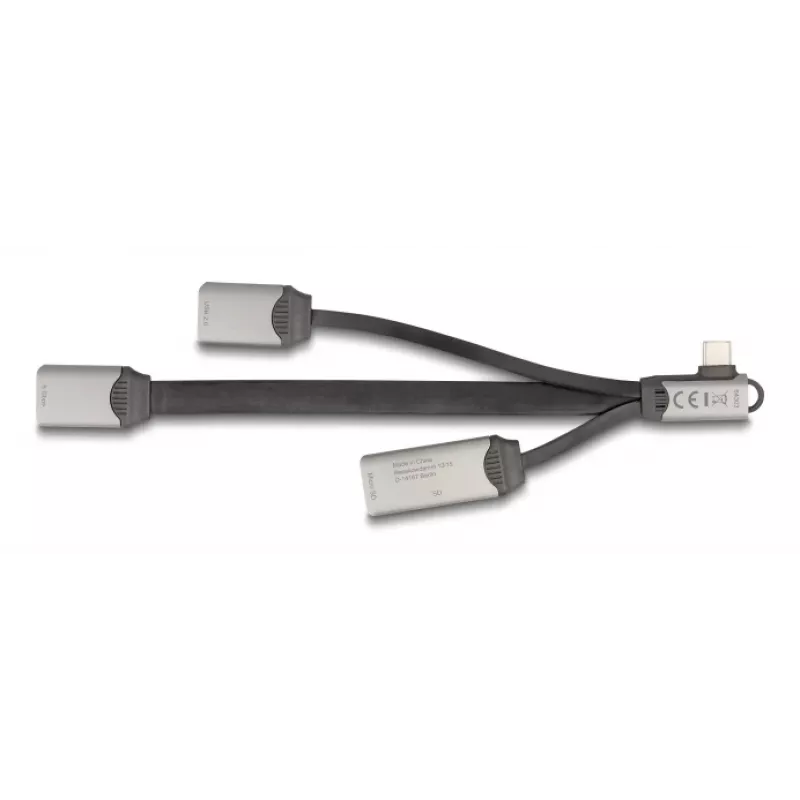 DeLOCK 64303 USB 3.2 Gen 1 Type-C hub 5000 Mbit/s sivý