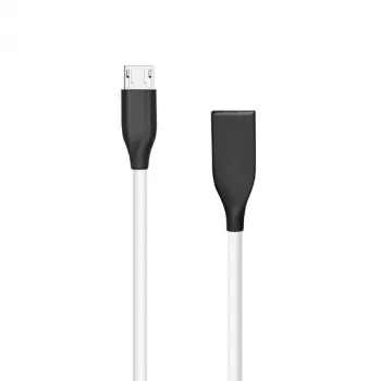 Silikónový kábel USB-Micro-USB (biela, 1 m)