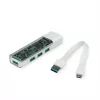 ROLINE mobilný USB 3.2 Gen 1 hub, 4-portový, Type-A+C pripojovací kábel