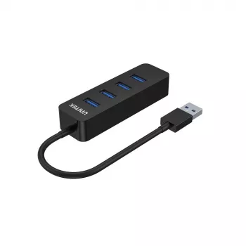 UNITEK uHUB Q4 USB 3.2 Gen 1 (3.1 Gen 1) Type-A 5000 Mbit/s čierny