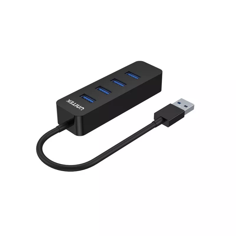 UNITEK uHUB Q4 USB 3.2 Gen 1 (3.1 Gen 1) Type-A 5000 Mbit/s čierny