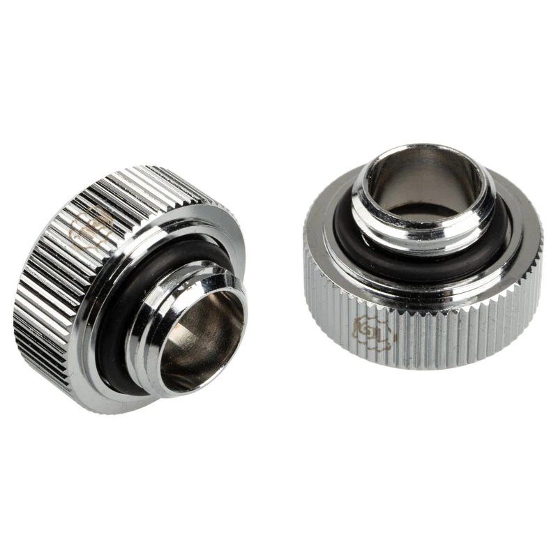 Adaptér G1/4 palca vonkajší závit na 16 mm hardtube BitsPower Touchaqua TA-FH16-GS, balenie 2 ks, strieborný