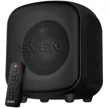 Reproduktor SVEN PS-555, čierny, výstupný výkon 65 W (RMS), TWS, Bluetooth, USB, microSD, diaľkový ovládač, lítiová batéria