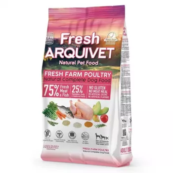 Suché krmivo pre psov ARQUIVET čerstvé kura a morské ryby 10 kg — dospelé psy, 27 % bielkovín, 17 % tukov, 20 % vlhkosti, vrece