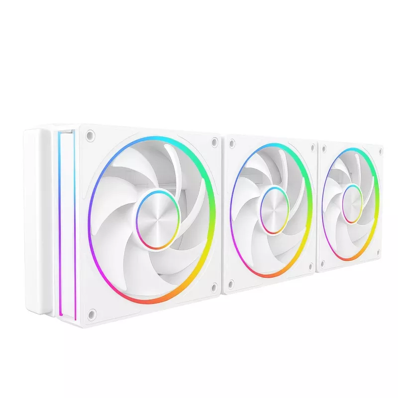 Skriňový ventilátor MODECOM VOLCANO LOOP 120 ARGB biely – 120 mm, ARGB osvetlenie, podpora PWM, 400–1400 ot/min