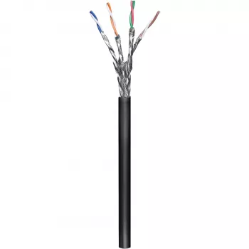 Wentronic goobay - kábel v metráži - 100,0 m - SFTP, PiMF - CAT 6 - lanko - čierny (57195)