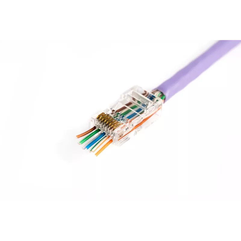 RJ45 káblový konektor Digitus X-ML-6U-EZ transparentný konektor 100 kusov