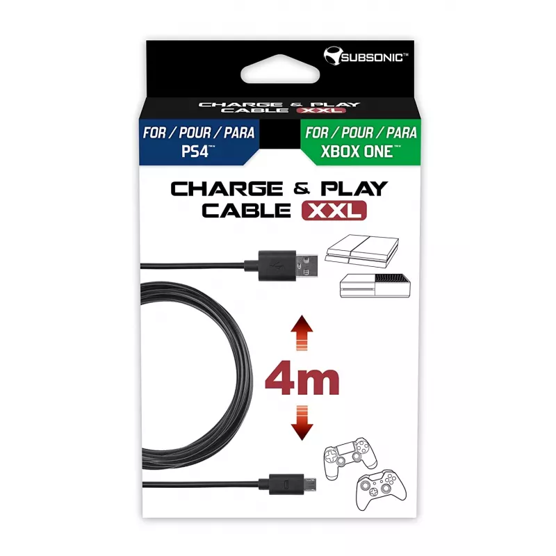 USB kábel Subsonic SA5355 4 m USB 2.0 A na Micro-USB A čierny