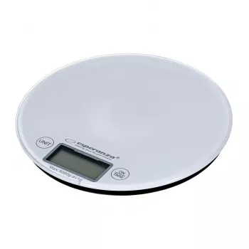 Elektronická kuchynská váha ESPERANZA EKS003W, kapacita 5 kg, presnosť 1 g, tvrdené sklo, dotykové ovládanie