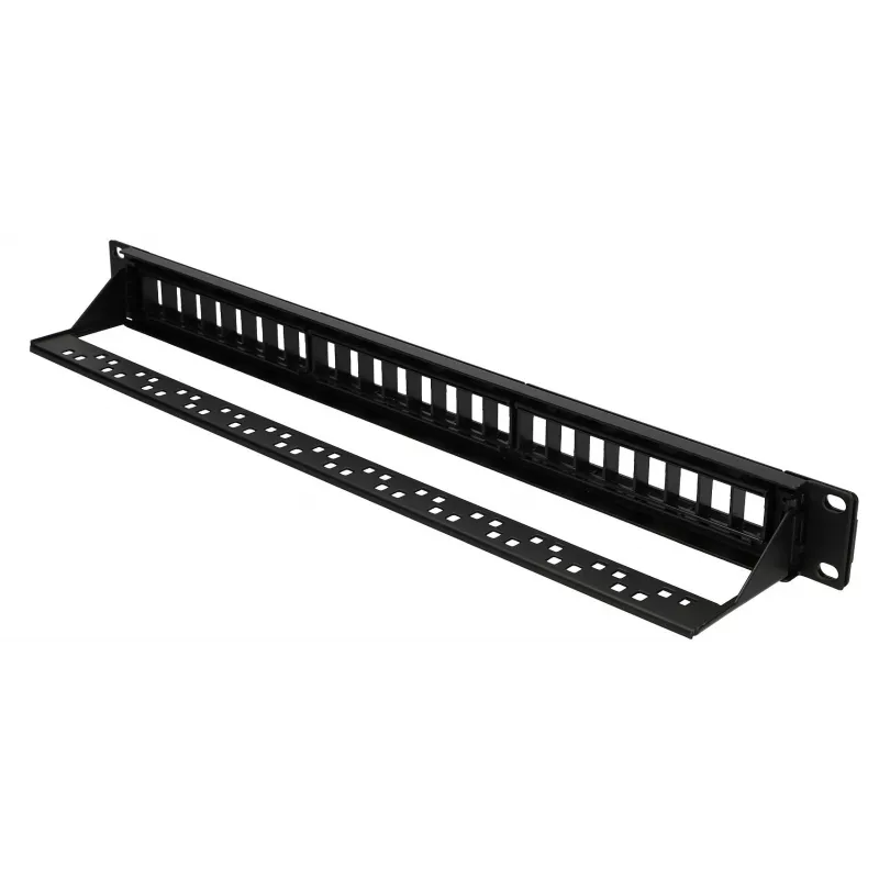 Patch panel Extralink 24-port U/UTP (UTP) modulárny, 1U, čierny, šírka 482,6 mm