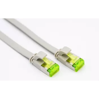 Helos – Patch kábel – RJ-45 (M) na RJ-45 (M) – 30 cm – U/FTP – CAT 6a – plochý – sivý