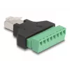DeLOCK adaptér RJ45 samec > svorkovnica 8-pólová 2-dielna 3,81 mm