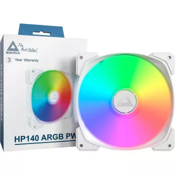 Montech HP140 ARGB PWM 140 mm ventilátor biely s Rifle ložiskom