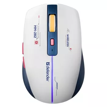 Bezdrôtová herná myš DEFENDER MM-282 RF — obojručná, optická 1800 DPI, 5 tlačidiel, USB, na batérie