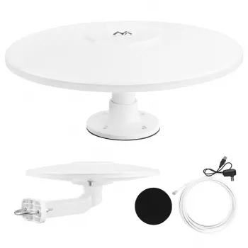 Všesmerová DVB-T/T2-HEVC anténa MACLEAN MCTV-104 – vonkajšia montáž pre obytné autá, 174–230 & 470–698 MHz, USB 5V