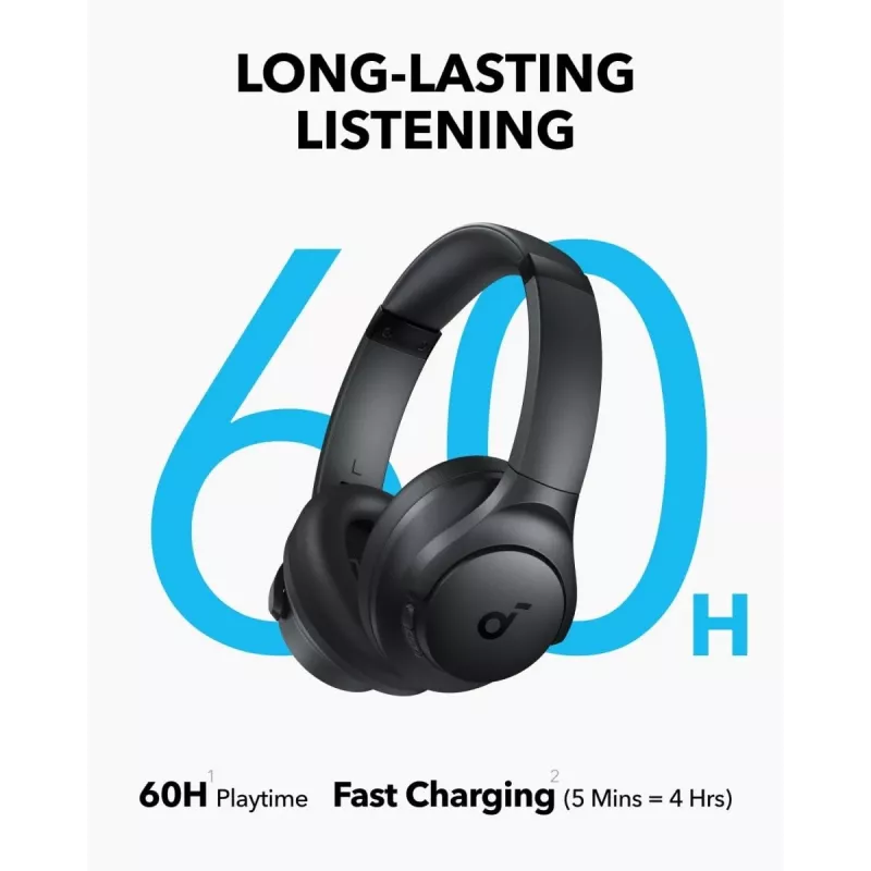 Náušné slúchadlá Anker Soundcore Q11i, Bluetooth 5.0, až 20 h batéria, vstavaný mikrofón, tmavosivá