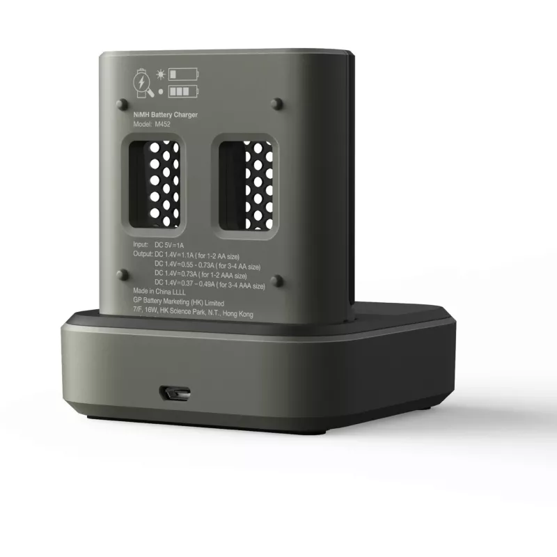 Dokovacia stanica nabíjačky batérií GP M452 pre NiMH Micro AAA, Mignon AA batérie