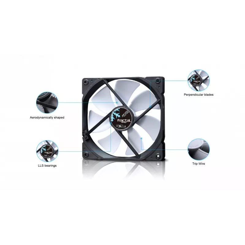 Ventilátor Fractal Design Dynamic X2 14 cm čierny biely