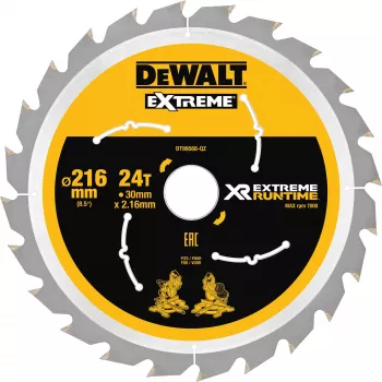 Pilový kotúč DeWALT XR FlexVolt 216 mm x 30 mm 24 zubov