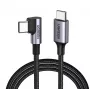 Ugreen USB-C (rovný) / USB-C (zahnutý) PD QC 60W 3A 0,5 m US255 (sivá)