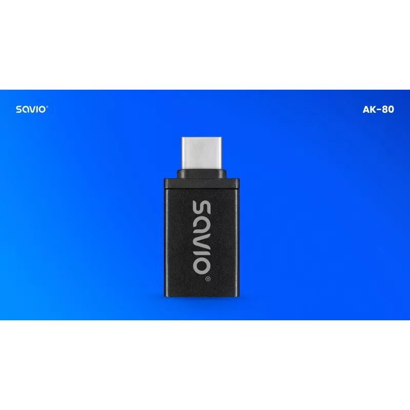 Savio AK-80 video kábel adaptér 0m USB Type-A USB Type-C čierny