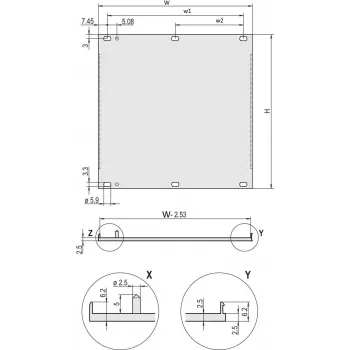 Schroff 20848068 Predný panel s U-profilom, EMC tienitelný, 3U, 63 HP