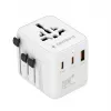 Cestovný napájací zdroj GEMBIRD TPA-1A2C20-01-W — 20 W, USB-A (18 W) + 2× USB-C (20 W), zástrčka typ E, biela