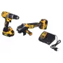 Kombi sada pre elektrické náradie DeWALT DCK2080P2T-QW — 18V Li‑Ion 5Ah (2x), DCG405 uhlová brúska, vŕtačka-skutkovač, M14 závit na brúsny tanier, prenosný kufrík