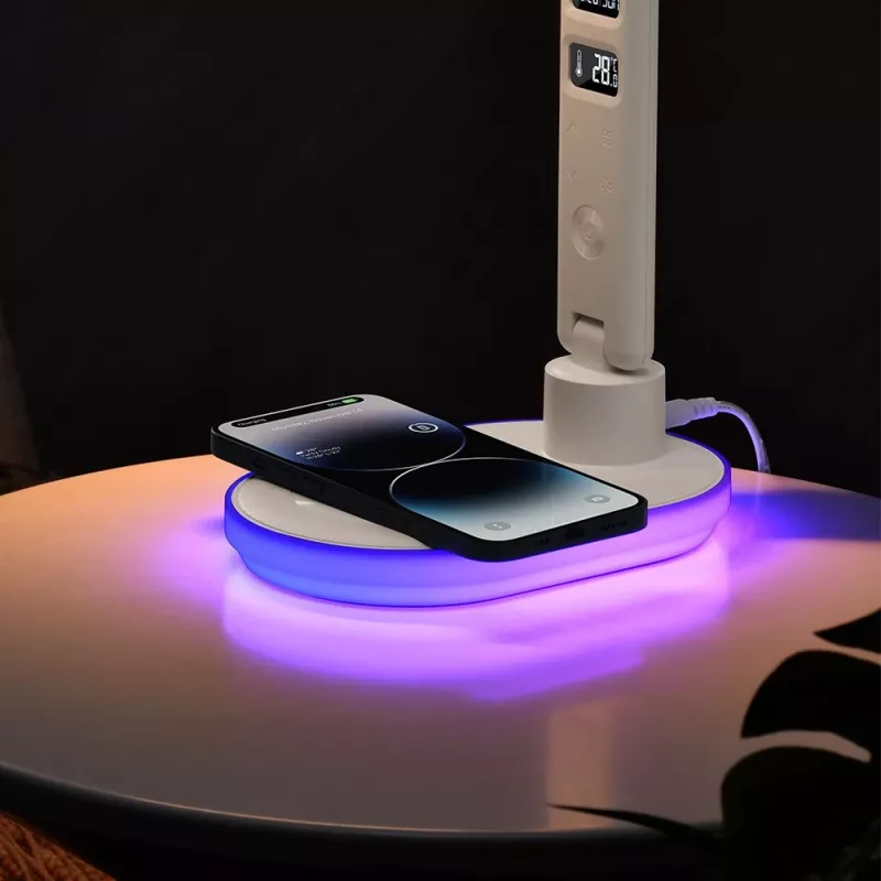 Stolná lampa Hawk HW-LAMP03 biela RGB — nastaviteľná LED stolná lampa s RGB osvetlením