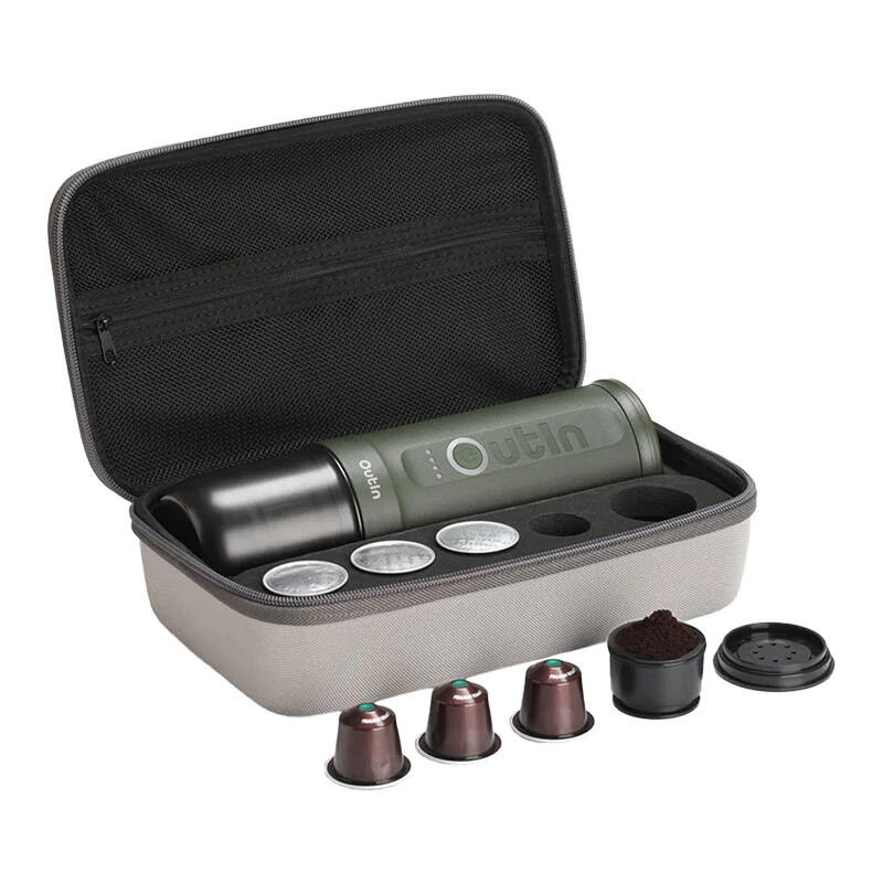 Outin Nano 7500mAh prenosný kávovar set (zelený) + ochranné puzdro