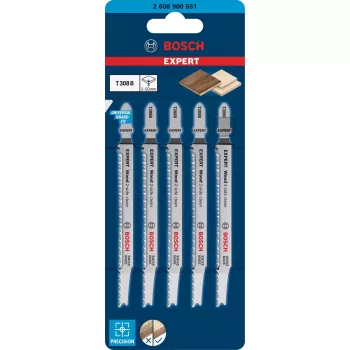 Bosch 2 608 900 551 čepeľ do priamočiarej/vykružovacej/šablónovacej píly čepeľ do priamočiarej píly drevo uhlíková oceľ (HCS) 5 kusov