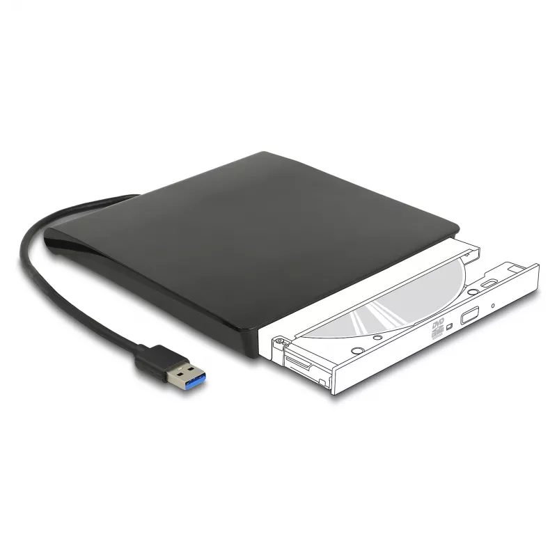 Puzdro na HDD DeLOCK 42636 čierne 5,25 palcov Micro SATA 5 Gbit/s