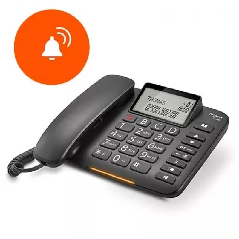 Gigaset DL380 drôtový telefón, čierny