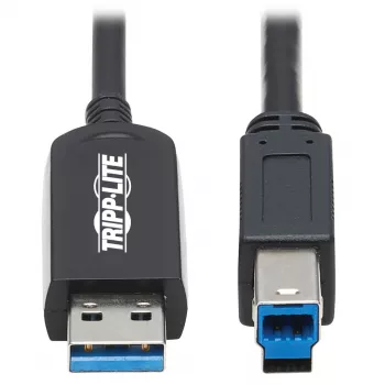 Eaton Tripp Lite séria USB 3.2 Gen 1 Plenum-certifikovaný sklolaminátový aktívny kábel (AOC) - A/B M/M, čierny, 20 m - USB kábel - USB Type-A (M) na USB Type-B (M) - USB 3.2 Gen 1 - 20,0 m - P