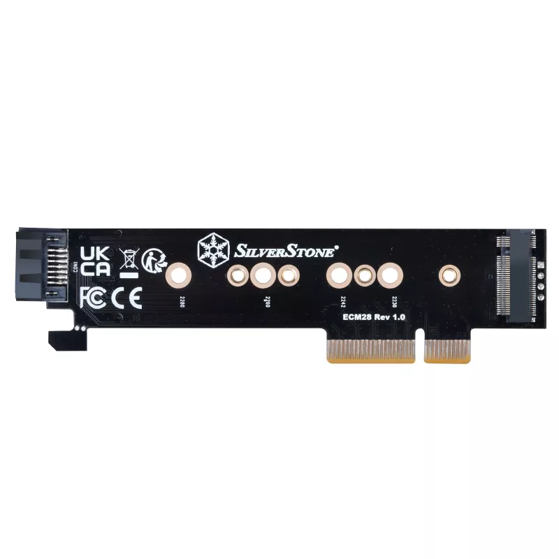 Silverstone SST-ECM28 M.2/SATA adaptérová karta, PCIe 4.0, 1x M-Key, 1x SATA