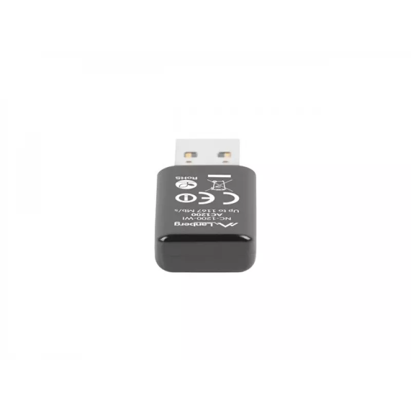 Lanberg NC-1200-WI AC1200 dvojpásmový USB 3.0 WiFi adaptér, 2 vnútorné antény, čierny
