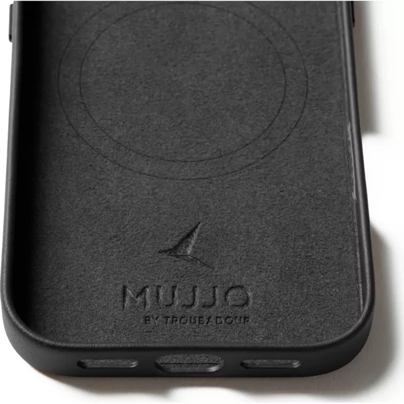 Mujjo Full Leather Case MagSafe puzdro pre iPhone 17 čierna