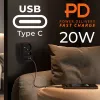 Rozbočovač napájania MACLEAN MCE249 F/B – 2 AC zásuvky (16A + 6A) s 2×USB-A a 2×USB-C PD 20W, EU konektor, čierny