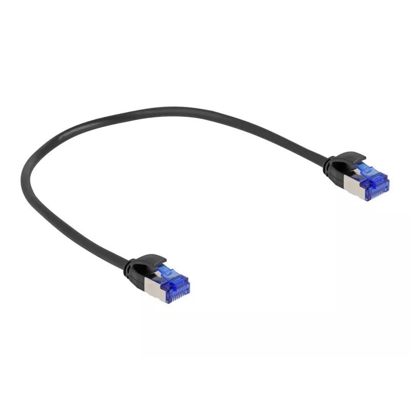 Sieťový kábel DeLOCK RJ45 Cat.6A S/FTP tenký 0.25m čierny