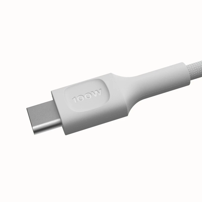 Kábel USB-C-USB-C PowerStream 100W pletený 1,2m biely