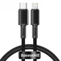 Baseus vysoko hustý pletený kábel Type-C na Lightning, PD, 20W, 1m (čierny)