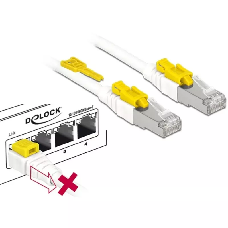 Sieťový kábel DeLOCK 85330 RJ-45 Cat6a 0,5 m biely