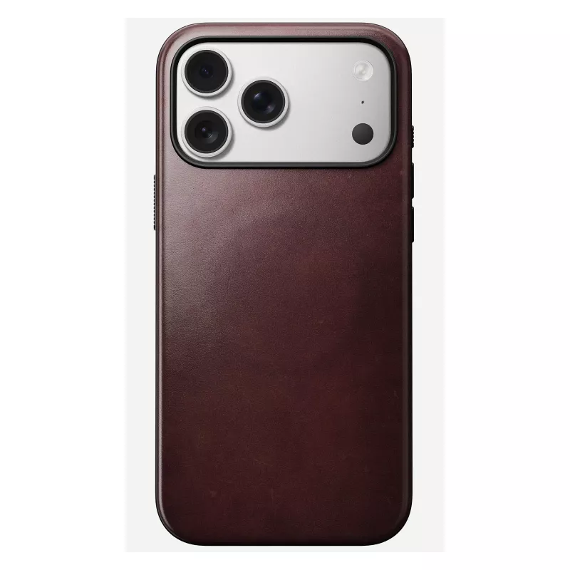 Kožené puzdro Nomad Modern pre iPhone 17 Pro Max (6,9 palcov) – bordová, koža+TPU+PC
