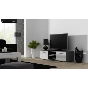 Cama TV stojan SOHO 140 sivá/biela lesklá